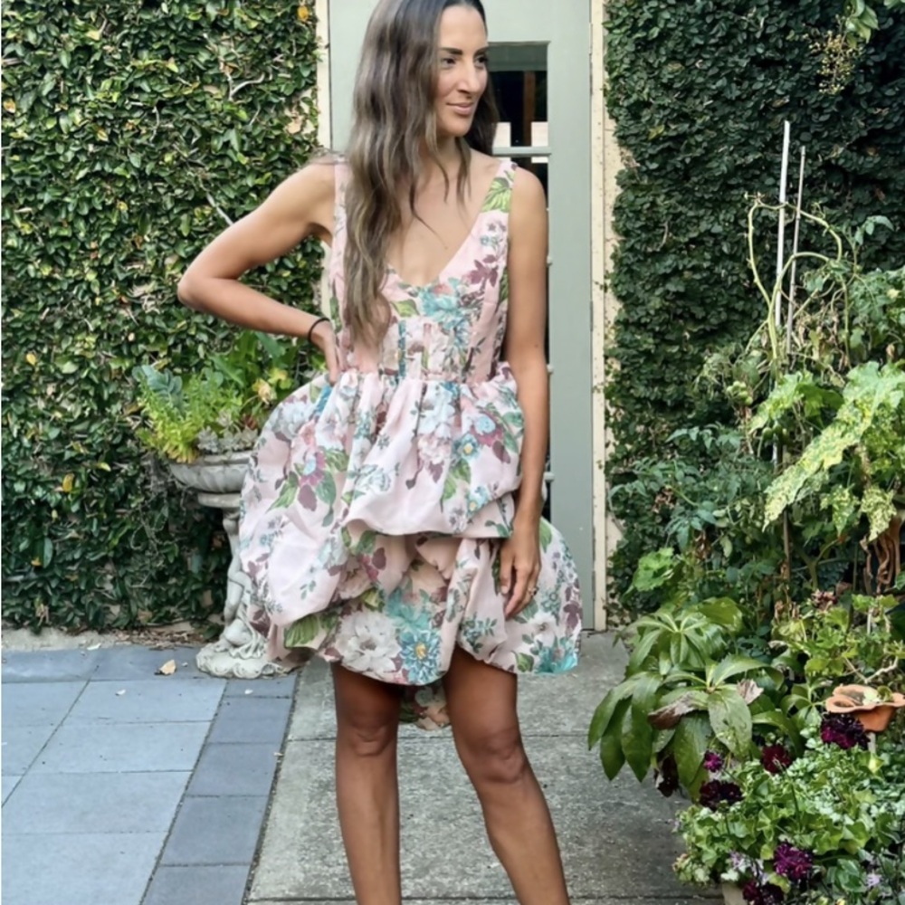 Zimmermann Floral Pink and Green Dress